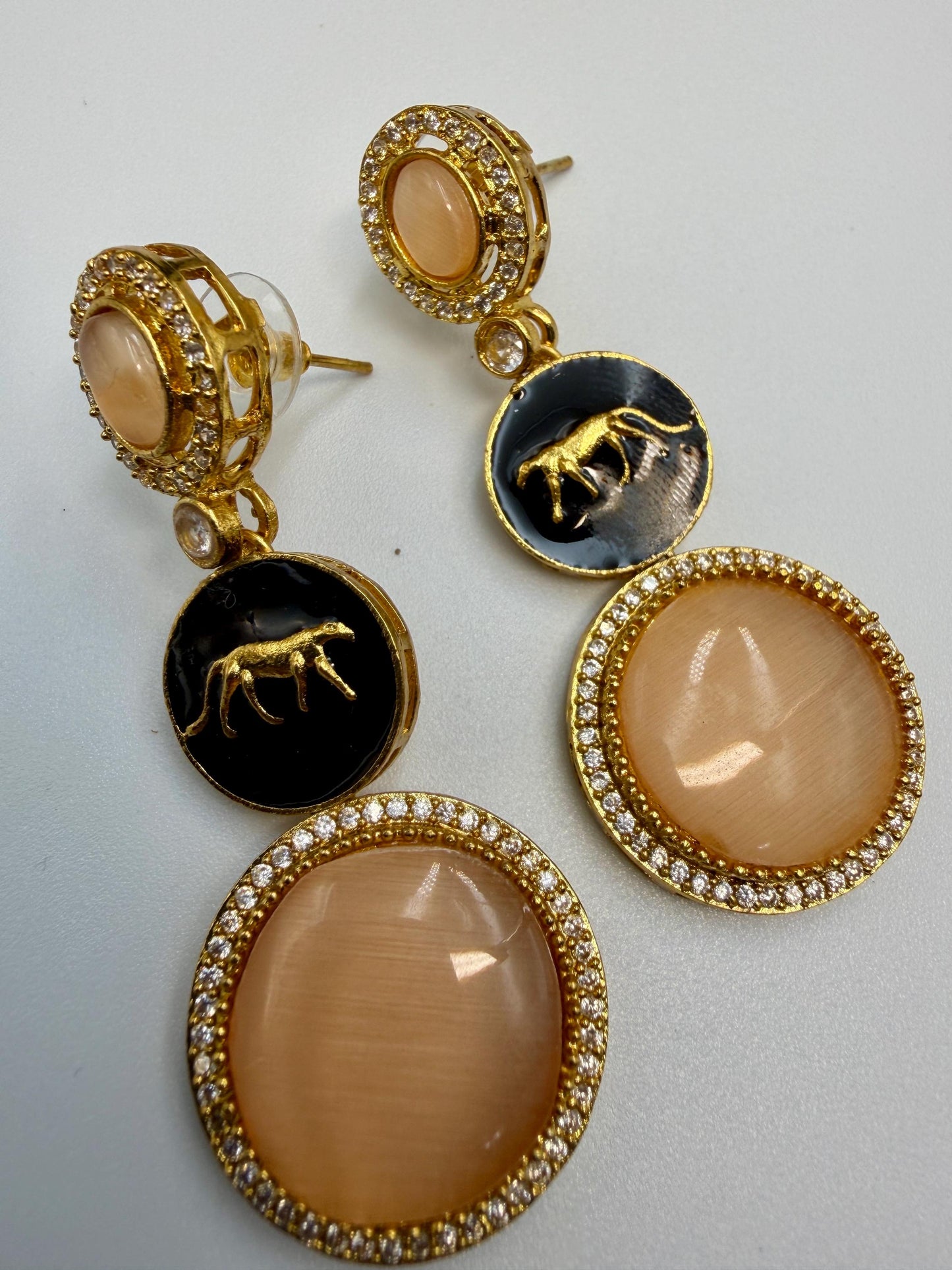 Luxury Panther Zircon Studs | Indian Ethnic Jewelry