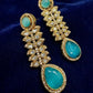 Elegant Kundan Drop Earrings • Gold CZ Stone Bridal Wedding Jewelry