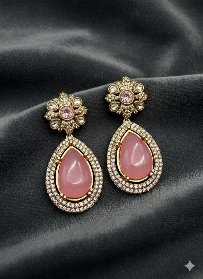 Teardrop Earrings • Kundan Pearl Dangle Earrings • Bridal Statement Jewelry • 7 Color Options