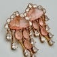 Bollywood Indian Designer high end Earrings with doublet stone, gold finish,Victorian,Ad stones
