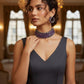 Purple Crystal Choker Necklace Set • Amethyst Statement Choker with Matching Earrings • Elegant Evening Jewelry