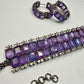 Purple Crystal Choker Necklace Set • Amethyst Statement Choker with Matching Earrings • Elegant Evening Jewelry