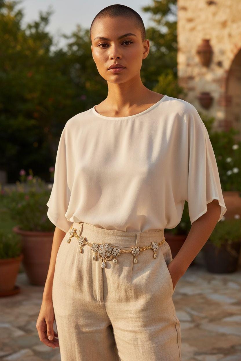 Gold Tone Floral Waist Chain Belt • Embellished Bridal Kamarbandh • Adjustable Wedding Jewelry