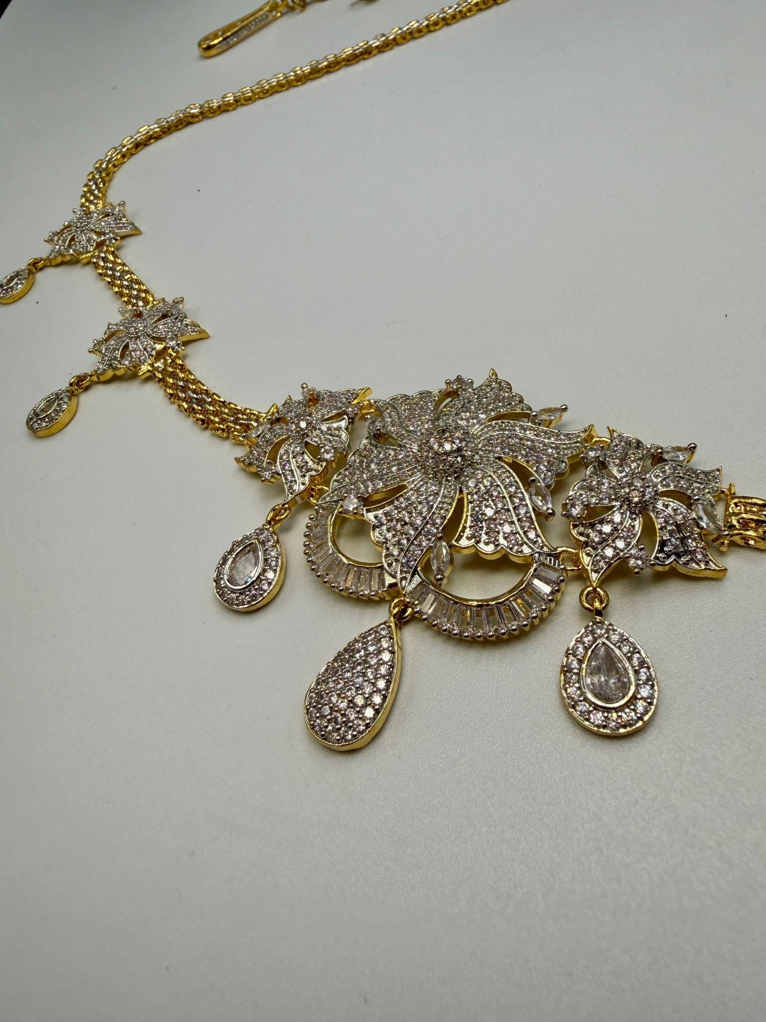 Gold Tone Floral Waist Chain Belt • Embellished Bridal Kamarbandh • Adjustable Wedding Jewelry