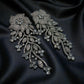 Silver Tone Floral Chandelier Earrings | Statement Bridal Drop Earrings for Wedding & Evening Wear