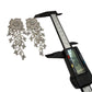 Silver Tone Floral Chandelier Earrings | Statement Bridal Drop Earrings for Wedding & Evening Wear