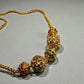 Traditional Gold Tone Necklace Set with Matching Earrings | Indian Wedding Jewelry Set | Ethnic Statement Jewelry