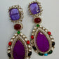 Multicolor Kundan Drop Earrings | Boho Statement Dangle Jewelry | Ethnic Bridal Long Earrings designer high end