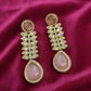Elegant Kundan Drop Earrings • Gold CZ Stone Bridal Wedding Jewelry