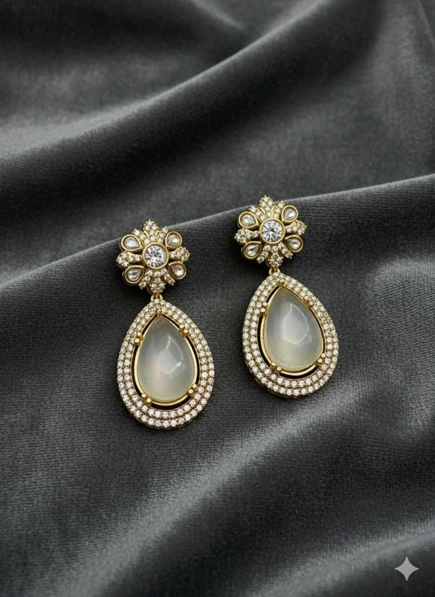 Teardrop Earrings • Kundan Pearl Dangle Earrings • Bridal Statement Jewelry • 7 Color Options