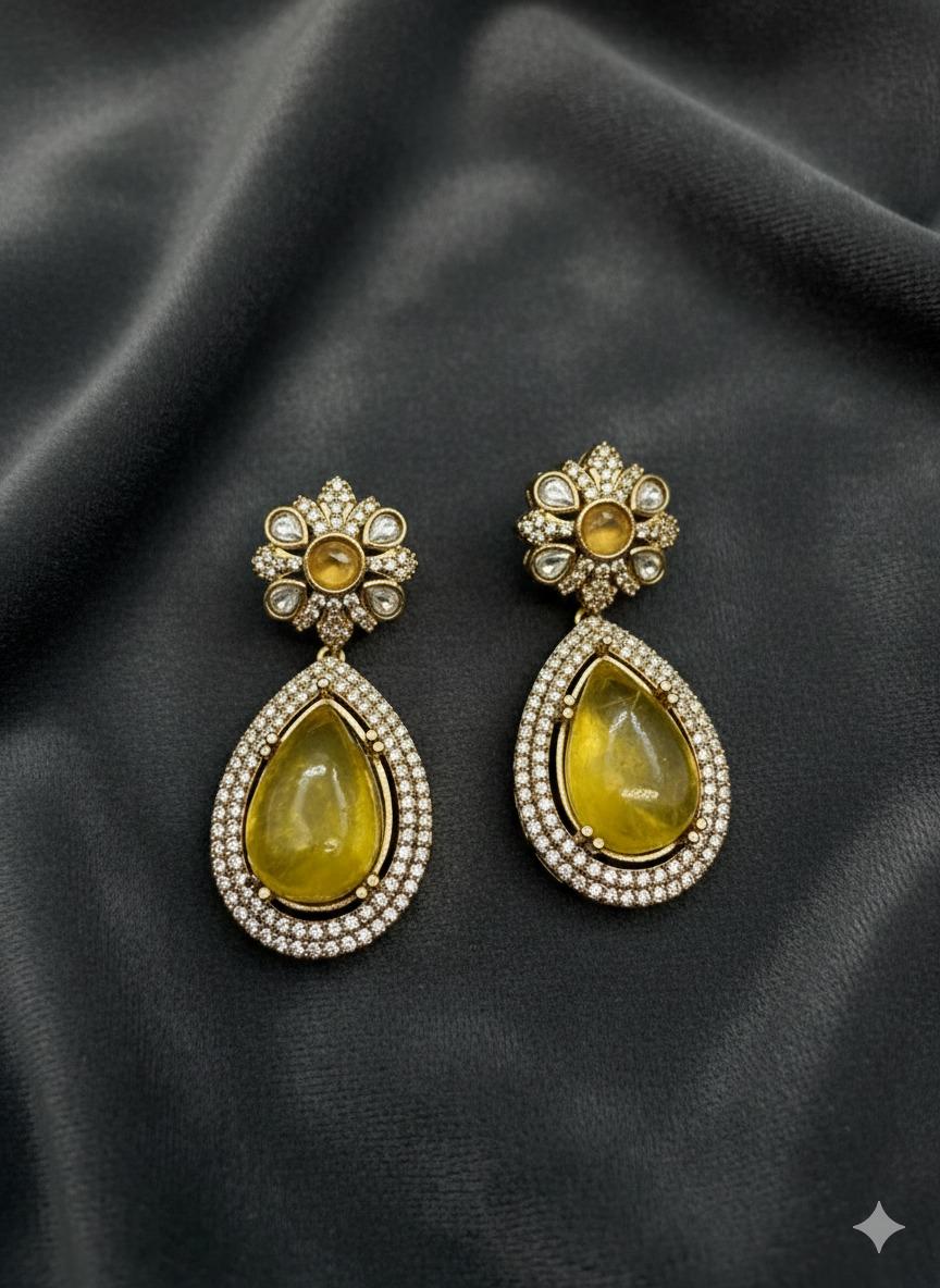 Teardrop Earrings • Kundan Pearl Dangle Earrings • Bridal Statement Jewelry • 7 Color Options