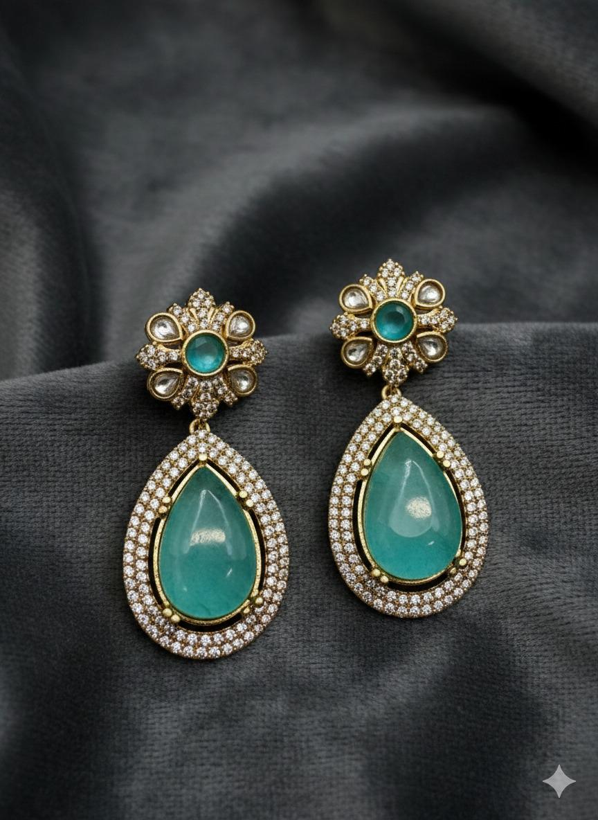 Teardrop Earrings • Kundan Pearl Dangle Earrings • Bridal Statement Jewelry • 7 Color Options