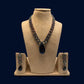 Black Teardrop Necklace Set • Link Chain Jewelry with Matching Earrings • Elegant Statement Necklace for Evening Wear