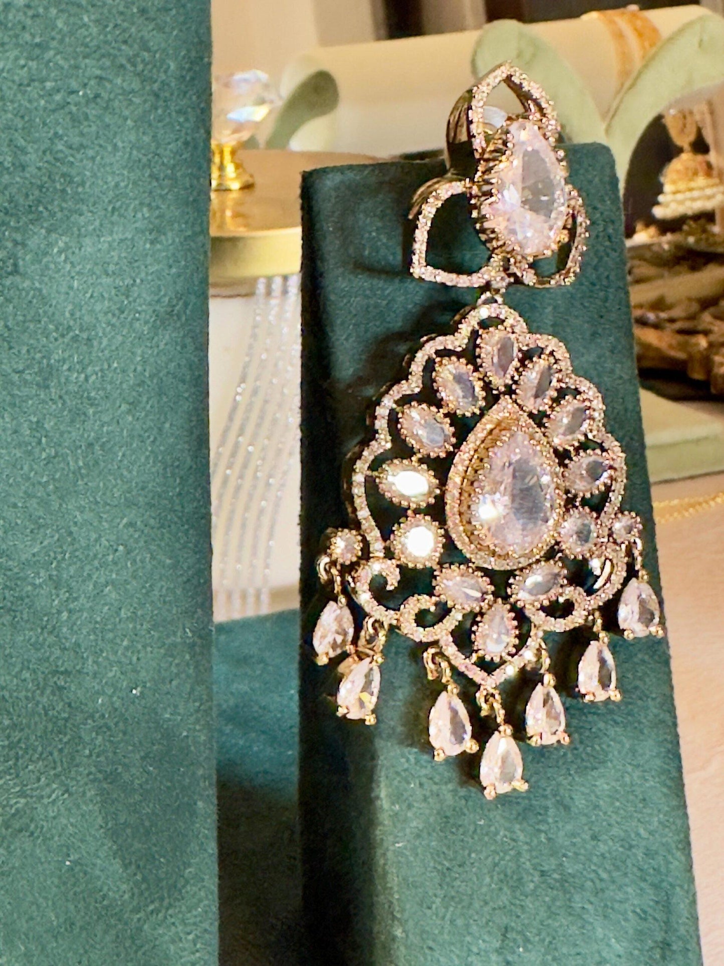 Bridal Statement Necklace, Cubic Zirconia Jewelry Set