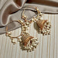 Gold Hoop Jhumka Earrings with Pearl Drops | Traditional Indian Statement Earrings