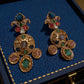 Gold Tone Multicolor Statement Earrings | Festive Wedding Jewelry