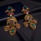 Gold Tone Multicolor Statement Earrings | Festive Wedding Jewelry
