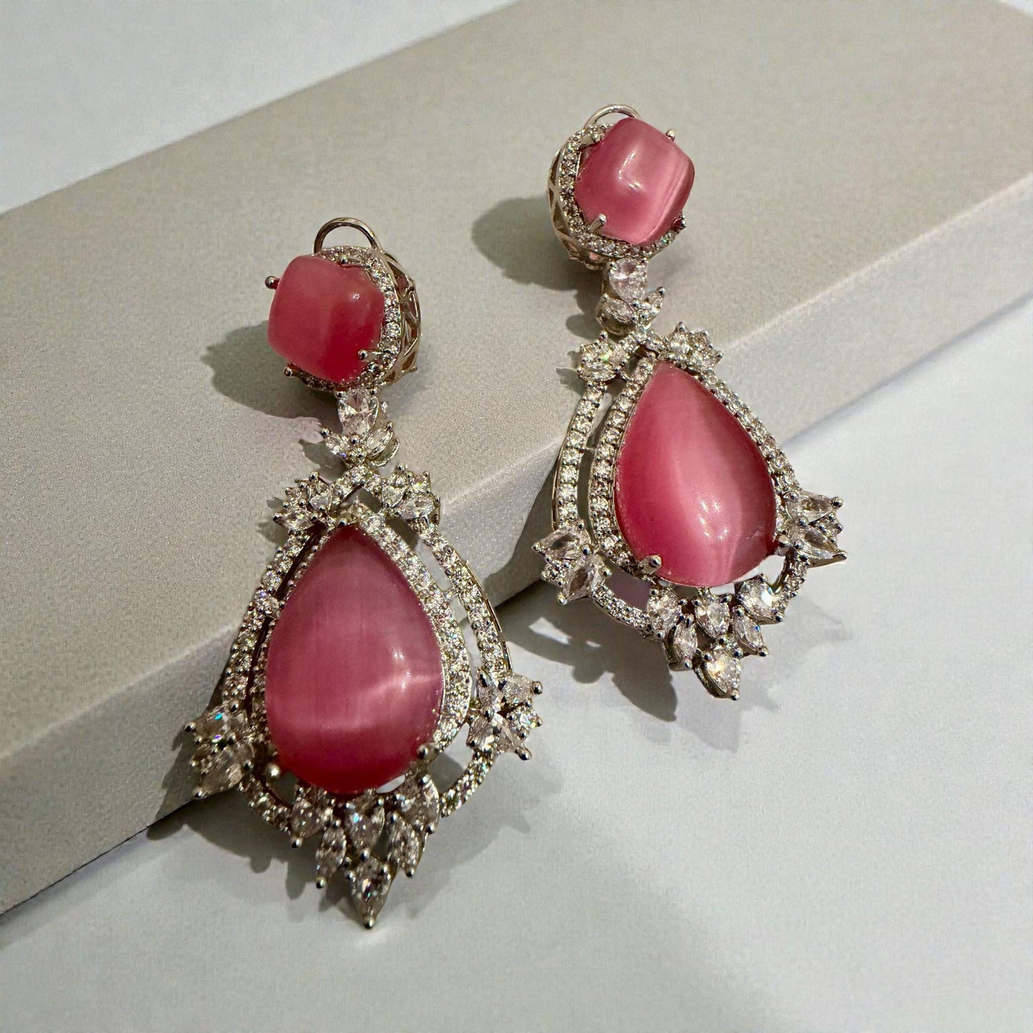 Gold Tone Teardrop Earrings | Bridal Statement Jewelry