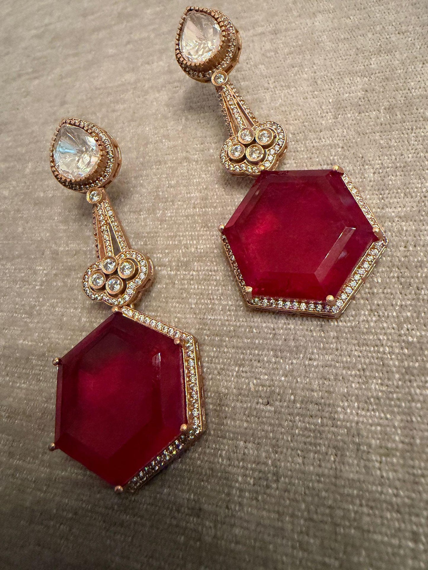 Gold Tone Teardrop Earrings | Bridal Statement Jewelry
