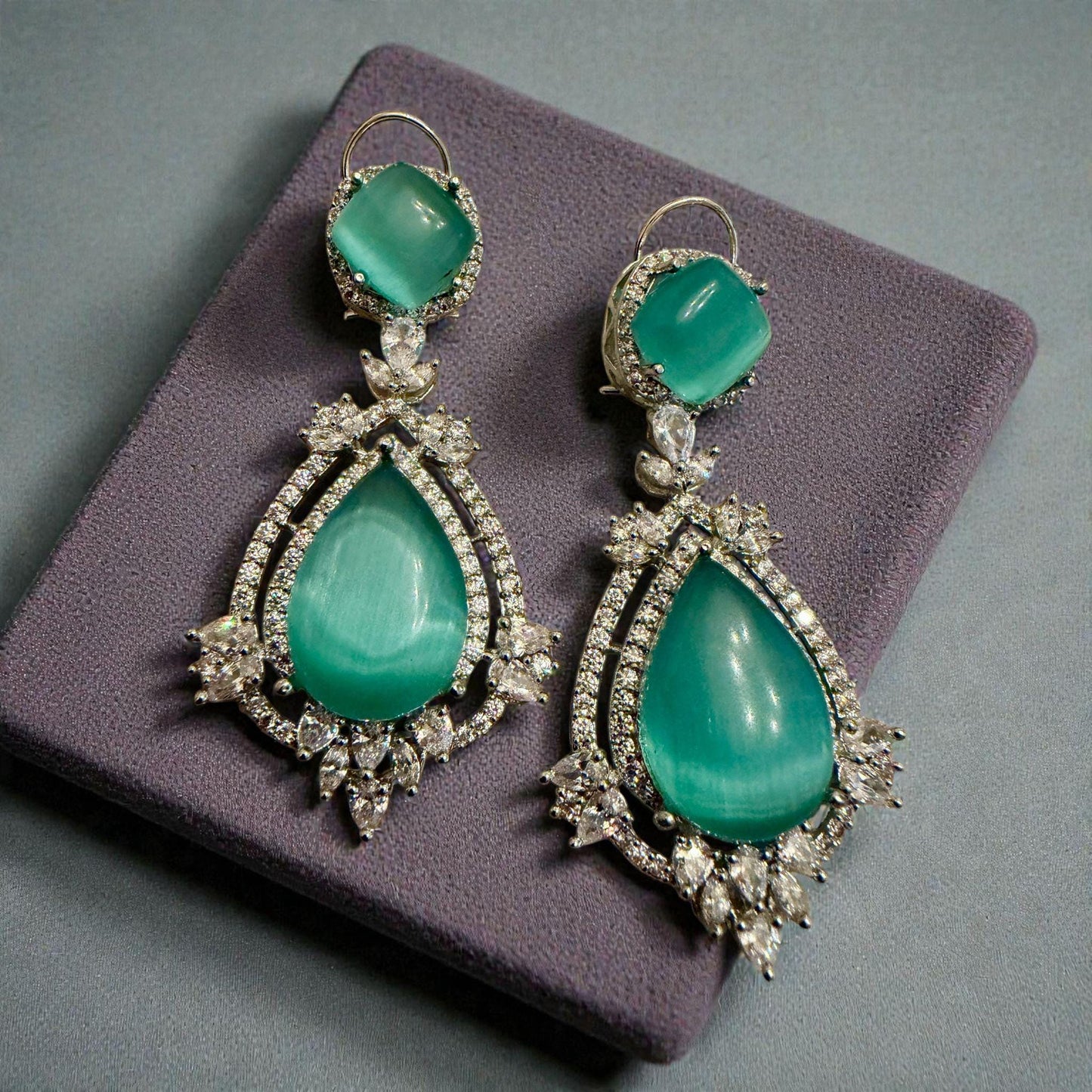 Gold Tone Teardrop Earrings | Bridal Statement Jewelry