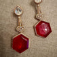 Gold Tone Teardrop Earrings | Bridal Statement Jewelry