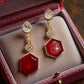 Gold Tone Teardrop Earrings | Bridal Statement Jewelry