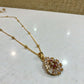 Gold Floral Pendant Necklace | Elegant Drop Necklace for Women | Bridal & Party Jewelry