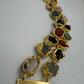 Raw natural Stone Bracelet • Handmade Multi Stone Gold Plated Bracelet • Organic Statement Bracelet • Toggle Clasp Jewelry