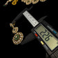 Gold Tone Floral Necklace Set with Earrings • Green Accent Bridal Jewelry • Wedding & Festive Statement Set