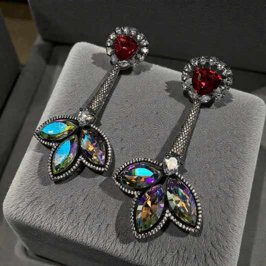 Luxury Long Statement Drop Earrings | Designer Evening Earrings | Bold Party Wear Jewelry for Weddings & Events