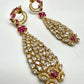 Gold Plated Teardrop Earrings – CZ Stones and Ruby