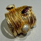 Gold Tone Statement Ring for Women | Bold Designer Ring | Handmade Adjustable