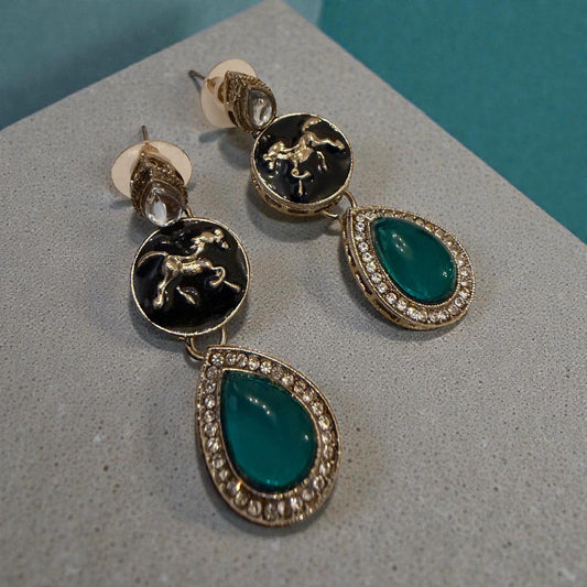 Sabyasachi inspired  Earrings - Handcrafted Polki Jewelry Kundan Stones