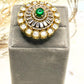 Maha Rani Gold plated antique finish kundan bold ring