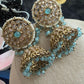 Gold Tone Jhumka Earrings | Pearl Beaded Statement Earrings | Bridal and Festive Indian Jewelry