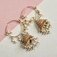 Gold Hoop Jhumka Earrings with Pearl Drops | Traditional Indian Statement Earrings
