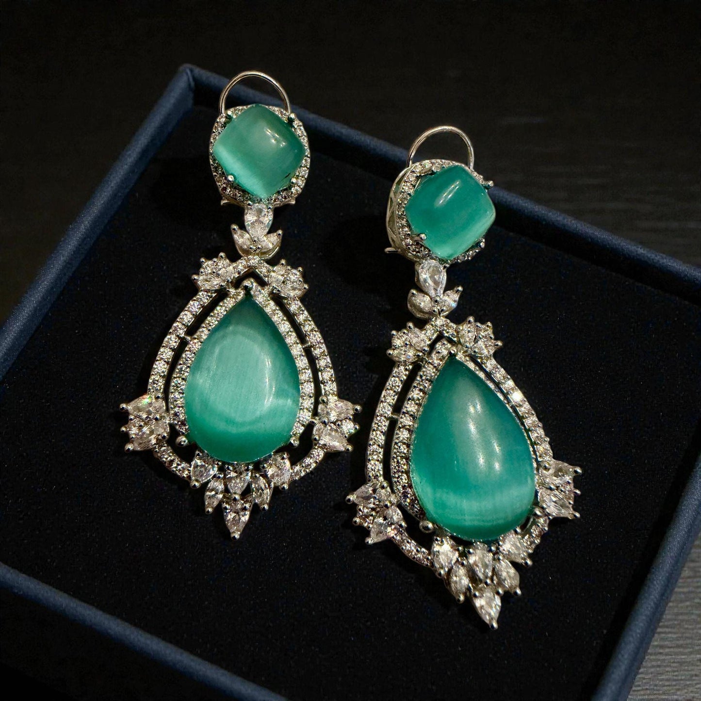 Gold Tone Teardrop Earrings | Bridal Statement Jewelry