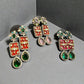 Gold Tone Enamel Drop Earrings | Indian Bridal Jewelry