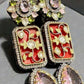 Gold Tone Enamel Drop Earrings | Indian Bridal Jewelry
