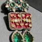 Gold Tone Enamel Drop Earrings | Indian Bridal Jewelry