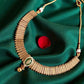 Bollywood ethnic Indian rajwari designer choker necklace antique gold plated finish.