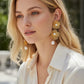 Gold Earrings with Pearl Drops | Elegant designer with crystal stone.