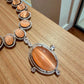Bollywood Indian AD Jewelry Set, Peach Grey Stone, Rhodium Finish