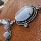 Bollywood Indian AD Jewelry Set, Peach Grey Stone, Rhodium Finish