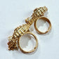 Maha Rani Gold plated antique finish kundan bold dual ring