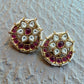 Floral Kundan Stud Earrings | Ruby & Pearl Indian Jewelry