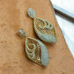 Gold Paisley large Earrings | Luxury CZ Drop Earrings | Indian Wedding Statement Jewelry