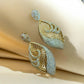 Gold Paisley large Earrings | Luxury CZ Drop Earrings | Indian Wedding Statement Jewelry