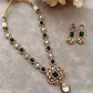 Emerald Green Kundan Necklace Set | Gold Bridal Necklace with Matching Earrings | Indian Wedding Jewelry