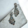 Rose Gold Paisley Chandelier Earrings | Long CZ Statement Earrings | Wedding Jewelry